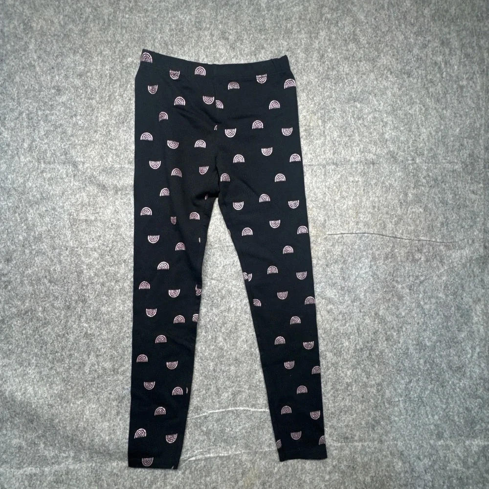 BCBG Girls 2pc Set Gray Rainbow Sweatshirt Black Glitter Leggings Size M 10/12